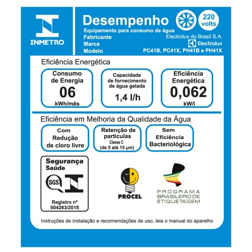 Purificador de Água Quente 800ml Gelada 2,4L Fria e Natural Motor Compressor controle de temperatura reservatorio de 3,3L total Alerta troca de Filtro refil 6 meses ou 3000l Cinza PH41X 220V - Imagem 9