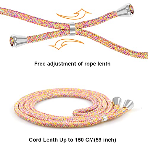 Yespure Crossbody Case For Iphone Xr 6.1" [ With Neck Cord Lanyard Strap ] Phone Case For Iphone Xr,Clear Soft Slim Tpu Anti Scratch Shockproof Protective Cover For Iphone Xr - Rainbow Yellow #TOP3