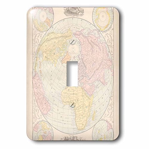 Interruptor de palanca 3dRose lsp_178853_1 con acabado resistente y mapa mundial 3