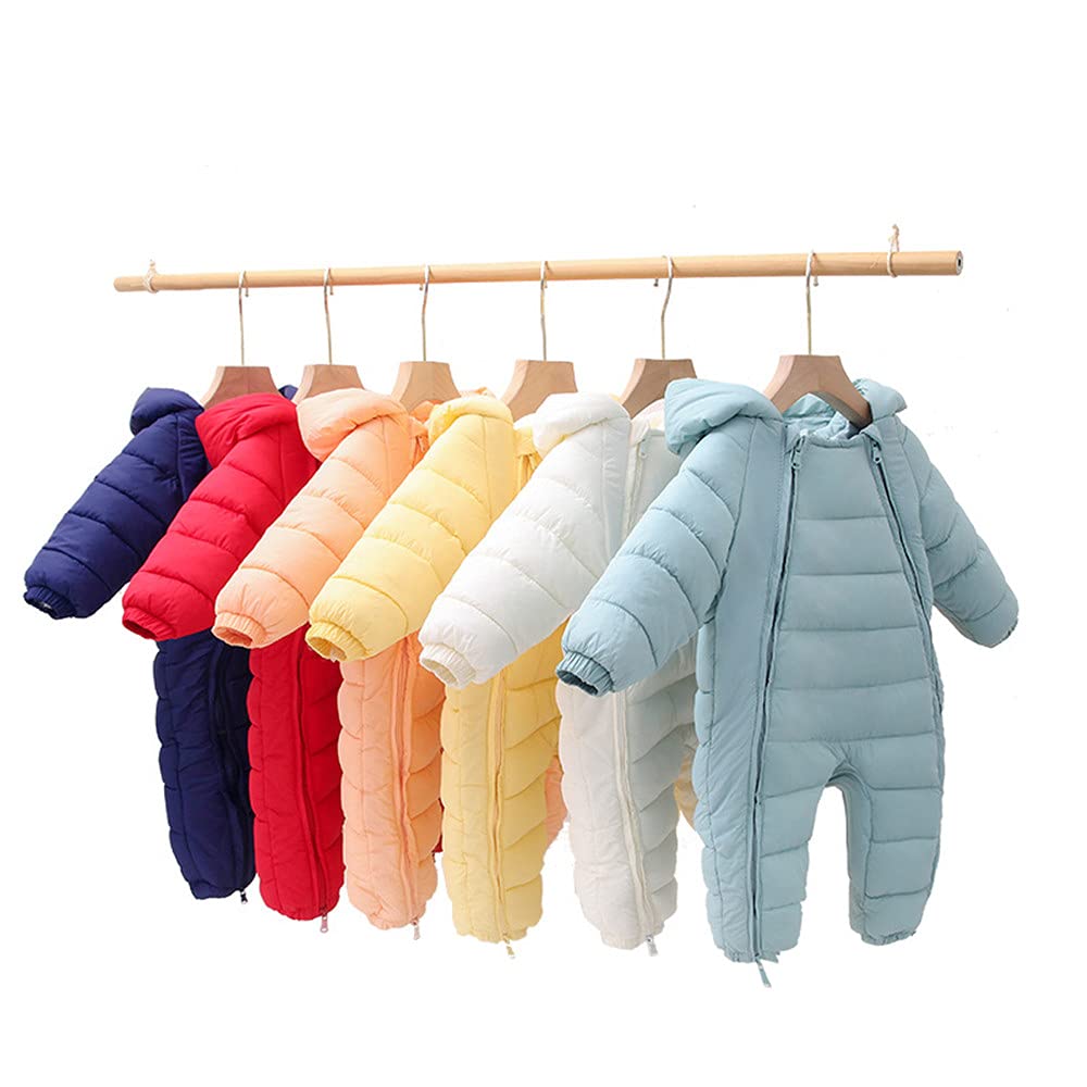 JELEUON Baby Girls Boys One Piece Zipper Down Jacket Winter Romper Jumpsuit Romper+Gloves+Shoes (2-3 Years, White-1)
