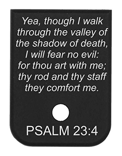 Molon Labe Engraving Magazine Base Plate for Glock 9mm & 40 Psalm 23:4