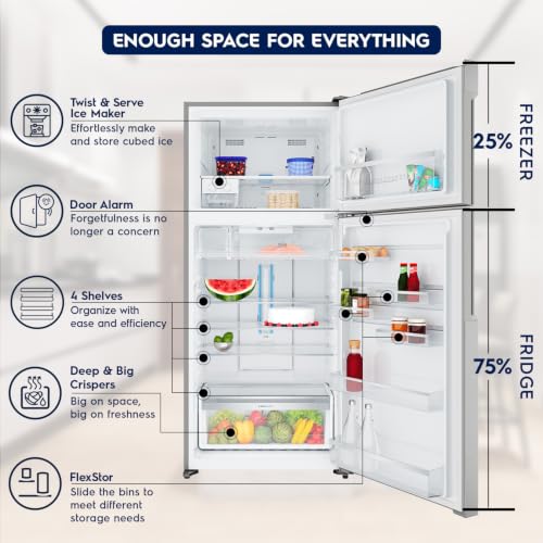 Image of Electrolux 537L 1 Star Inverter Frost Free Double Door Refrigerator, TasteLockAuto & TasteGuard Technology, UltimateTaste 500, ETE5700C-A, Arctic Silver Steel