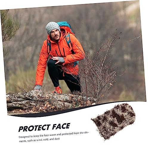 Gatuida Ski Mask Balaclava para Hombres y Mujeres, Gorro de Lana Knitted para Cara Completa, Antiviento y Cálido, Cubierta Facial para Clima Frío, para Actividades Al Aire Libre, Café miniatura 2