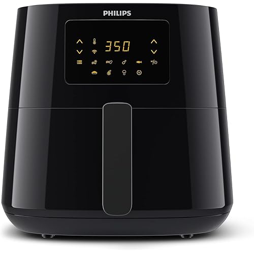 Philips Essential Connected XL 2.65lb/6.2L Capacity Digital Airfryer with Rapid Air Technology, Wi-Fi Connected (HomeID App), Alexa Compatible, Black- HD9280/91, Compact