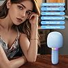 MENDUNER Wireless Bluetooth Karaoke Microphone with Speaker, Portable Handheld Singing Mic Machine with RGB Lights, 5 Sound Effects, AUX Jack for Phone Tablet Laptop (Blue) #4