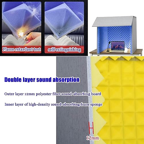 Cabine d'isolation phonique portable avec mousse acoustique pour microphone et studio - 5