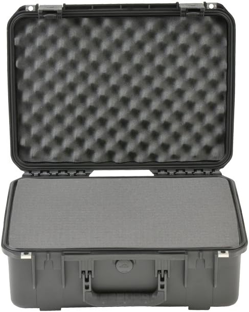 SKB Cases 3i-1813-7B-C iSeries 1813-7 Case with Cubed Foam, Molded-in Hinge for Added Protection, Trigger Latch System, Snap-down Rubber Over-molded Cushion Grip Handle, Waterproof