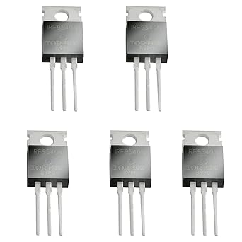 Anfukone RF9540N IRF9540 TO-220 MOSFET Transistor P-Channel 23 A/100 V 0.117 ohm,3-Pin 5PCS