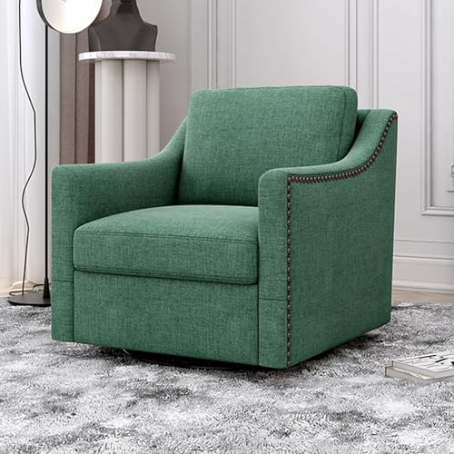 Sillón giratorio verde con estructura metálica miniatura 2