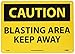 NMC C422RB OSHA Sign, Legend "CAUTION - BLASTING AREA KEEP AWAY", 14" Length x 10" Height, Rigid Plastic, Black on Yellow