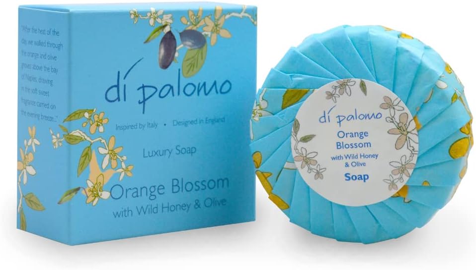 Orange Blossom & Honey Luxury Soap Bar - 100g Hand Soap Round Soap. Moisturising Skin Care Ladies & Mens Luxury Soap Bars For Women & Men. Italian Hand Wash