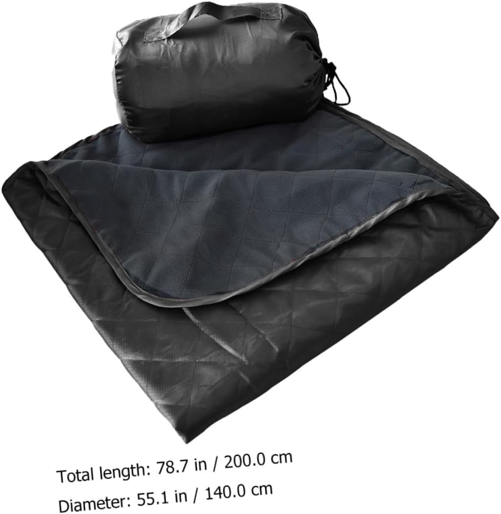 VICASKY Waterproof Camping Blanket with Warm Fleece, Sand Proof Outdoor Picnic Mat for Hiking, Travel, and Beach Use, Lightweight Moisture-Resistant Nap Blanket in Dark Gray