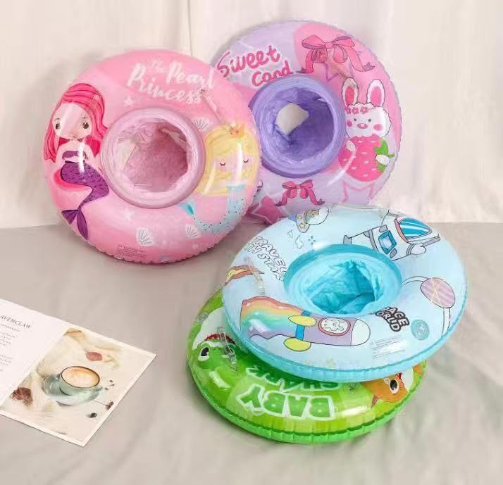 Rexmon Inflatable Baby Swimming Float, 60 CM Baby Swimming Ring with Safety Seat and Handle for Babies 1-5 Years Old Pool ...