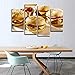 Produktbild WWWMR Moderne Wandkunst 4 Leinwand Malerei Hd Print Ölgemälde Rahmen Modular Nordic Poster Burger Essen Restaurant Küche Wohnkultur Bild 05-A