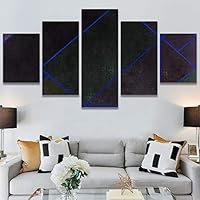 SIGNWIN 5 Panel Canvas Wall Art Modern Art Contemporary Dramatic Geometric Mixed Media Multicolor Patterns for Home Decorations Ready to Hang - 60