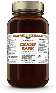 Cramp Bark (Viburnum Opulus) Dry Bark Glycerite, Made in Hawaii, All Natural, Vegan, Lab Tested Alcohol-Free Liquid Extract - 32 fl.oz