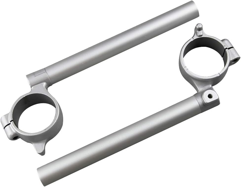 Mallofusa Motorcycle Clip On Handlebars Fork Tube Replacement Compatible for SUZUKI GSXR 600/750 K6 2006 2007 2008 2009 2010 Silver 1 Pair