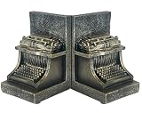Bellaa 25747 Decorative Bookend Typewriter Royal Retro Book Ends Stopper Industrial Rustic Vintage Style Classic Type Writer Statues Bookshelves Home Decor 7 inch