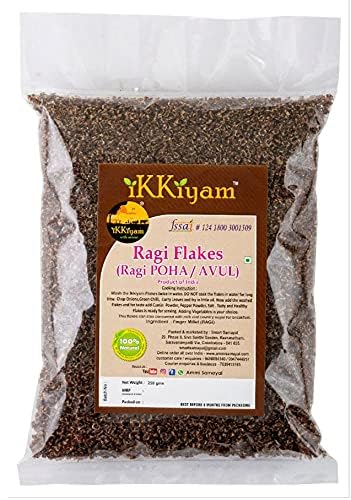 iKKiyam Ragi Flakes – 250g | Whole Grain Finger Millet Poha | Calcium-Rich Breakfast Avul | Country Sugar & Coconut-Free | Healthy Unflavoured Ragi Cereal | Oats Alternative for Kids & Adults