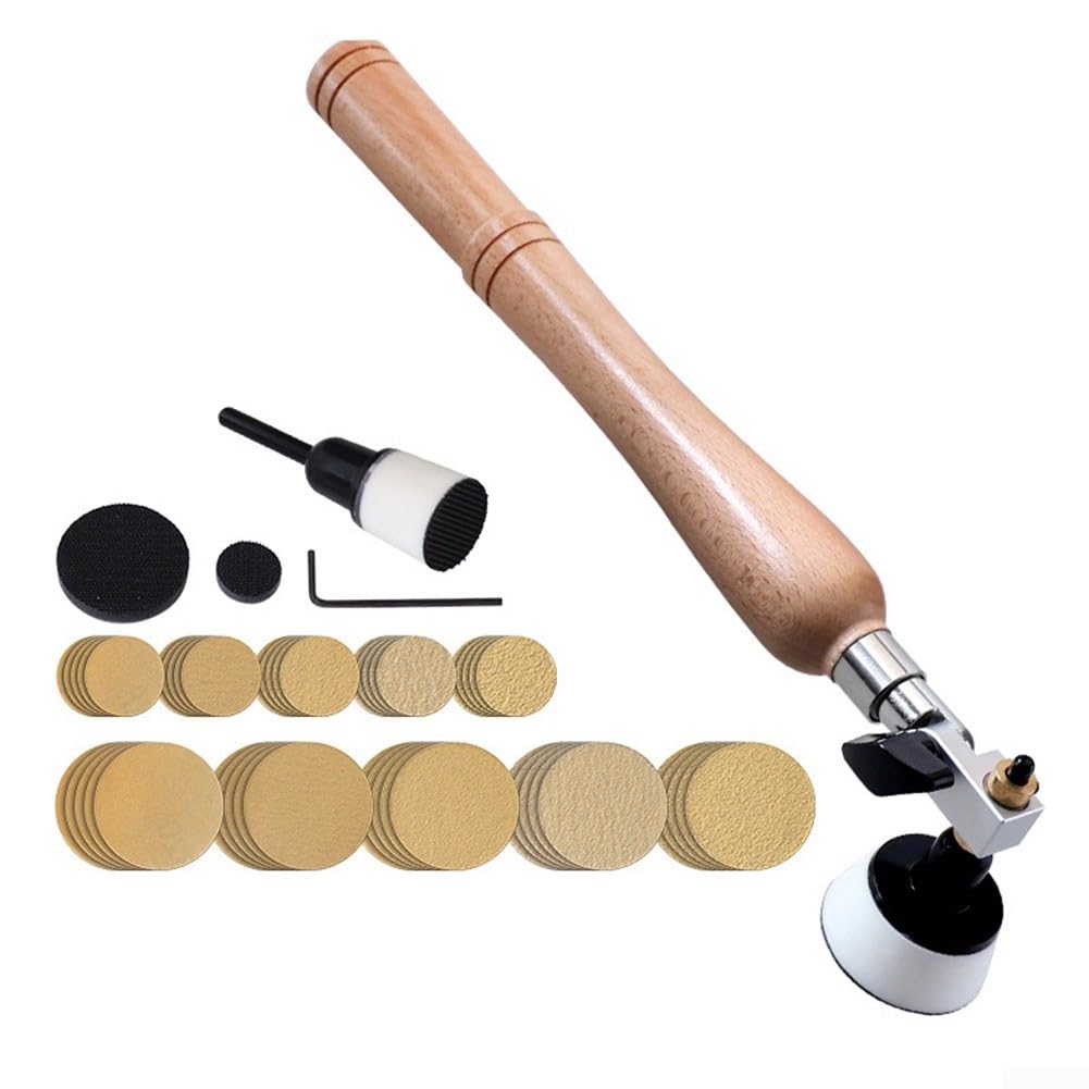 Juego completo de herramientas para lijadora de cuencos, 1 y 2 almohadillas, 50 discos de papel de lija, almohadillas de espuma de interfaz suave