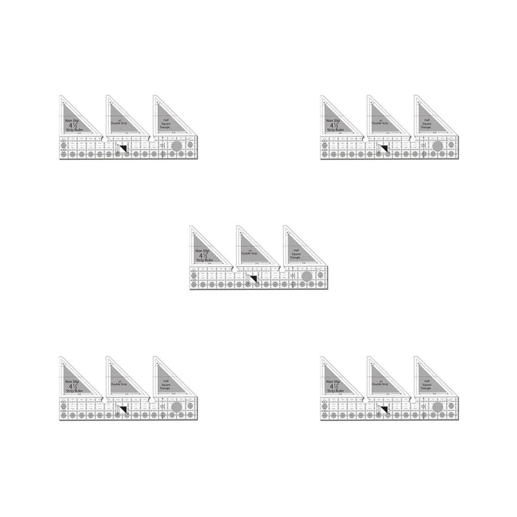 Juego de 5 reglas de costura acrílicas transparentes para patchwork, plantilla de medición, bordado, manualidades, acolchado, diseñadores, 45 grados, 8 pulgadas