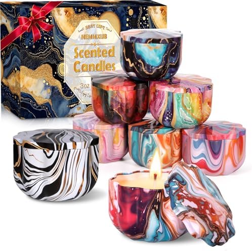 Set di 8 candele profumate in cera di soia naturale, per donne, p...