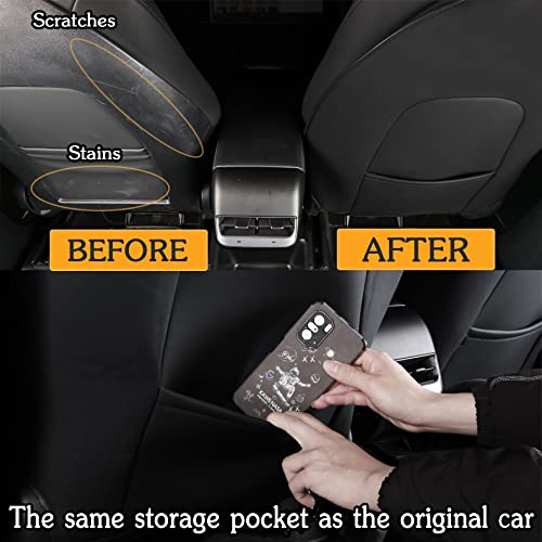 EVFITUS for Tesla Model Y 3 S X (Juniper & Highland Included) Seat Back Kick Protectors for Kids Kick Mats Leather Back Seat Cover Protect from Mud, Stains, Scratches, Set of 2 for Tesla Accessories by EVFITUS - Image 3