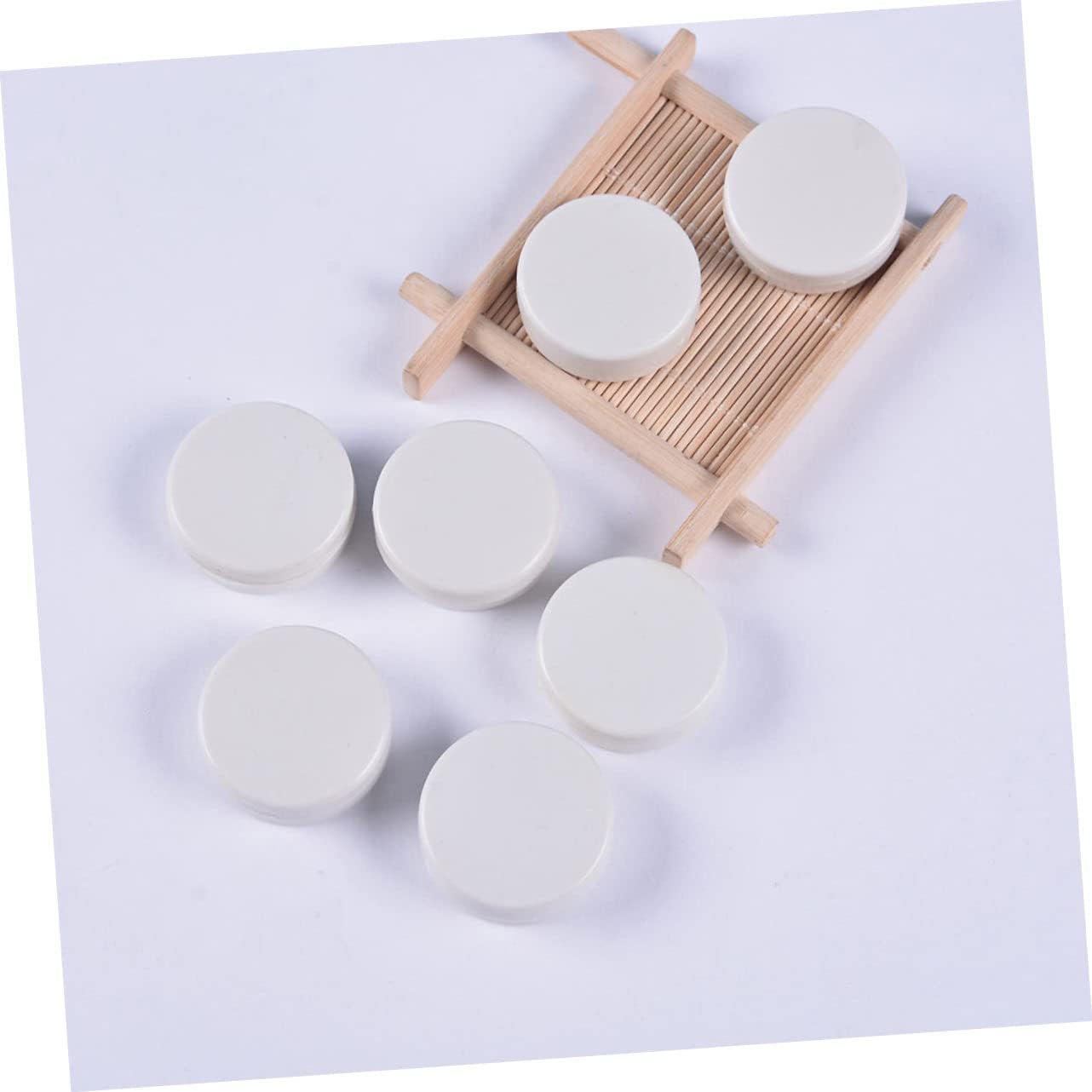 EPIGEIST 100Pcs White Flat Ring Bell Boxes for Babies Plastic Rattle Toy Accessories for Infant Development and Playtime