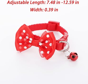 3 Pcs Rabbit Adjustable Collars with Bell, Guinea Pig Bow-Knot Cute Collar, Small Animal Exercise and Interaction Accessories (Colors May Vary)