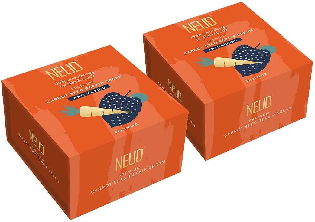 NEUD Carrot Seed Premium Skin Repair Cream for Men & Women - 2 Packs (50 g Each)