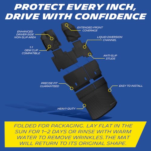 Image of Michelin Vehicle Mats for 2007-2014 Ford Edge & 2007-2015 Lincoln MKX | All-Weather TPE Custom Fit Liner, Premier (6 Piece)