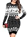 Totatuit Winterkleid Damen Strickkleid mit Schneeflocken Langarm Festliches Weihnachten Kleid für Party und Familienfeier Schwarze-Schneeflocken XL