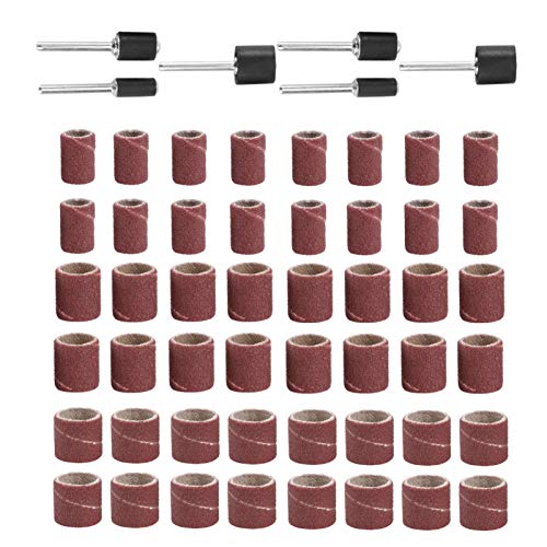 DOITOOL 66pcs Set Sanding Drum Kit Rotary Sander Manicure Kits Drum Mandrels Sander Grit Sanding Bands Sander Drum Supplies Power Drum Sanders grit File Sand Roller Supplies Nail to Rotate