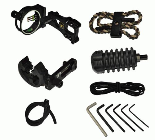 Aketek Upgrade Combo, 5 Pin Bow Sight with Level and Light, Arrow Rest