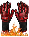 Heat Resistant Cooking Gloves, Double Layered, Perfect For BBQ, Grilling, Hot Ovens, Protect Your Hands From Extreme Heat, Hot Meat Or Hot Trays Without Fear 100% Cotton Inner (1 Pair) 932°F