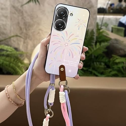 Phone Case Compatible with Asus Zenfone9/Zenfone10, Lanyard Design Full wrap Crossbody Durable Diagonal Waterproof Back Cover Cu