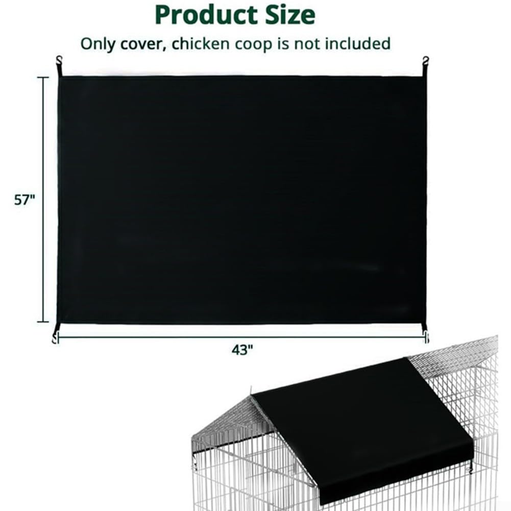 Abdeckung für Hühnerstall, wasserdichte Abdeckung, Hühnerstall, Überdachung für Hühnergehege im Freien, 144 x 109 cm
