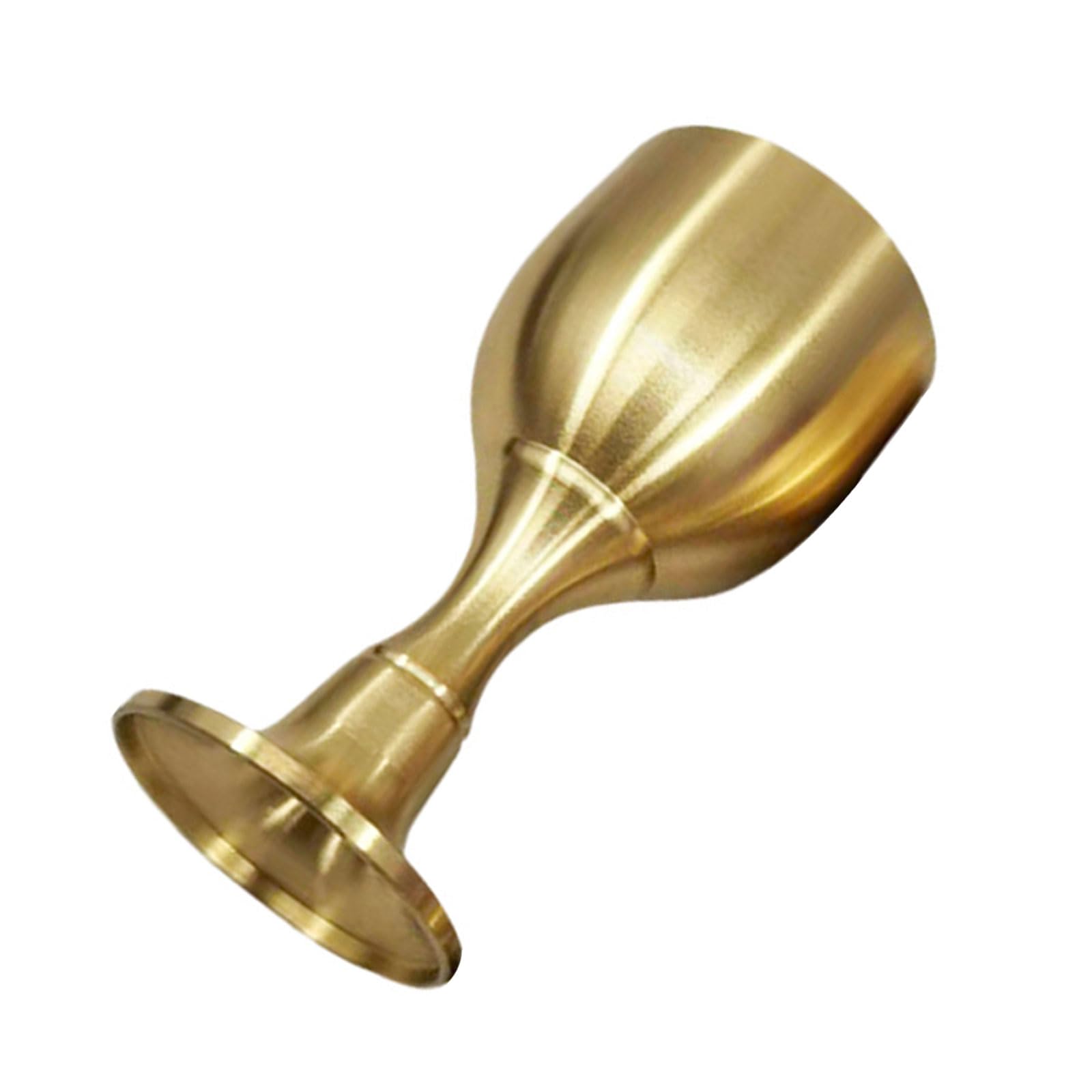 Piceioep Handcrafted Brasses Goblet with Moons and Star Pattern Pentagrams Chalice Perfect for Ceremonies and Display Recondite Deck