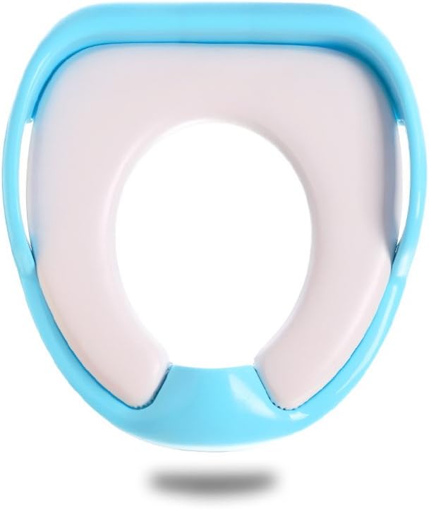 ZOLLOR Portable Potty Training Seat for Boys Girls,Non Slip Splash Guard Potty Trainer Toilet Cover with Comfort Soft Cushion and Handles for Baby and Toddlers,Round and Oval Toilets Applicable (blue)