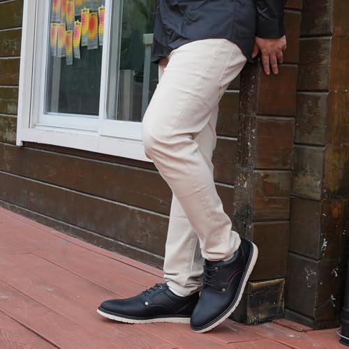 Hawkwell Men's Plus Size Casual Oxfords Shoes Comfortable Business Dress Sneakers US Size 13 14 15 16 17 18 19, Black PU, 14 M US by Hawkwell - Used condition - Image 3