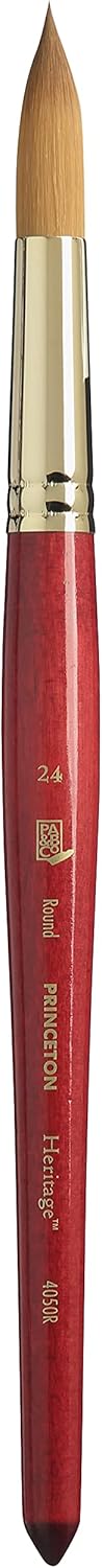 Princeton Heritage Round Brush, Synthetic, Short Handle, Size 24, 1 Count