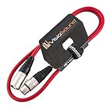 XLR-Mikrofon-Stecker, männlich zu weiblich, symmetrisches Mikrofon / Mikrofon-Patchkabel, 7 Farben 1 m rot