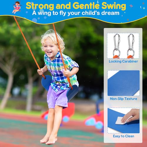 Amictoy Swing Set With Stand For Kids, Heavy Duty Metal A-Frame Swing Holds 440 Lbs, Swing Stand With 32 Inch Saucer Swing And 26.2 Inch Swing Seat thumb #4
