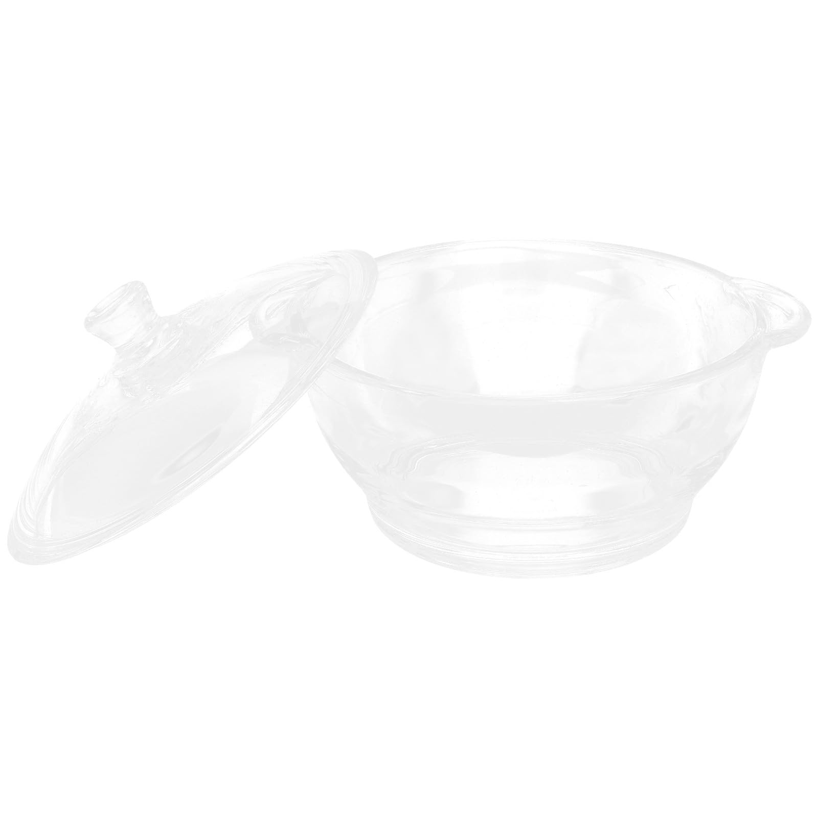Cocotte en verre 2,5l plat de cuisson transparent avec couvercle hermétique et anses
