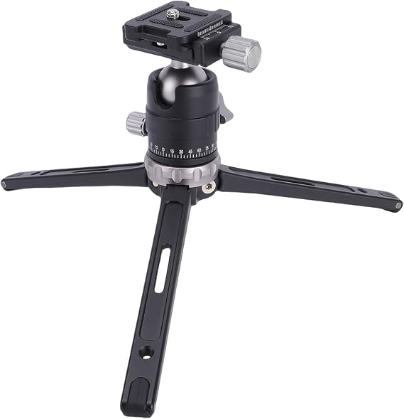 MT-02 Aluminum Alloy Desktop Camera Stand with 360 Degree Ball Head, Plate (Gray)