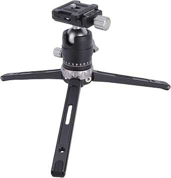 MT-02 Aluminum Alloy Desktop Camera Stand with 360 Degree Ball Head, Plate (Gray)