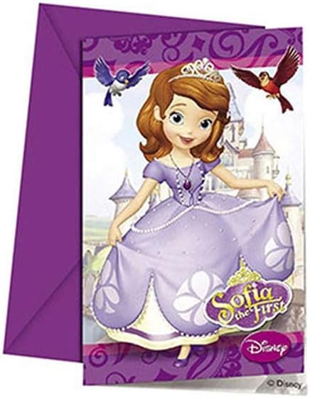 Unique party 71520 - disney sofia the first party invitations, pack of 6