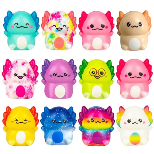 12PC Axolotl Squishy Toys – Soft Slow Rising Stress Relief Sensory Fidget Toys for Kids Girls – Classroom Rewards, Birthday Party Favors, Treasure Box Prizes — view 4