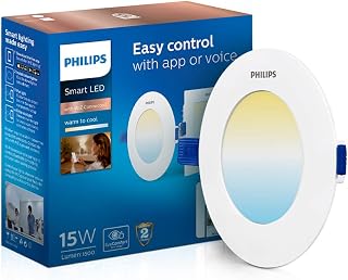 Philips Smart Wi-Fi GU10 LED Downlighter 15-Watt Round Wiz Connected Compatible with Amazon Alexa and Google Assistant (Wa... Price In India