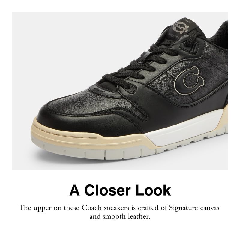 Coach Men's SOHO Sneaker, Charcoal/Black, 7.54